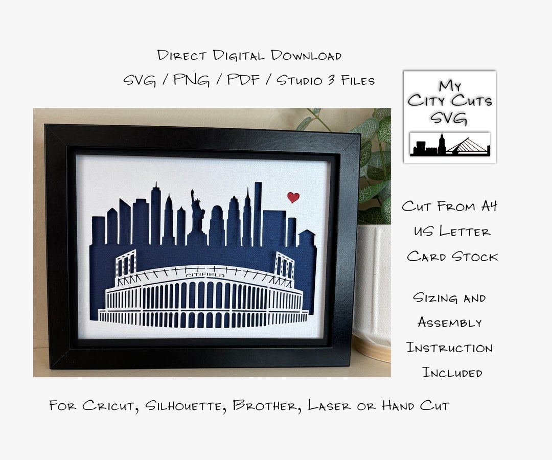 Citi Field Shadow Box SVG, 3D Paper Cut Lightbox (digital Download