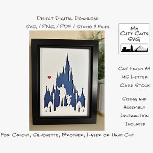 Caja de sombras recortada en papel, caja de luz 3D SVG PNG, horizonte de la ciudad de Orlando, Florida, silueta de Cricut, archivos de corte de tarjeta en capas con láser cortados a mano