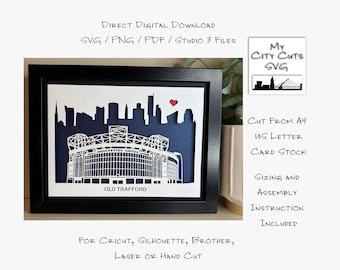 Old Trafford Shadow Box Paper Cut Template (Digital Download)