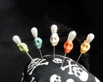 Pines de calavera para muñecos vudú o poppet Juego de 5 pines