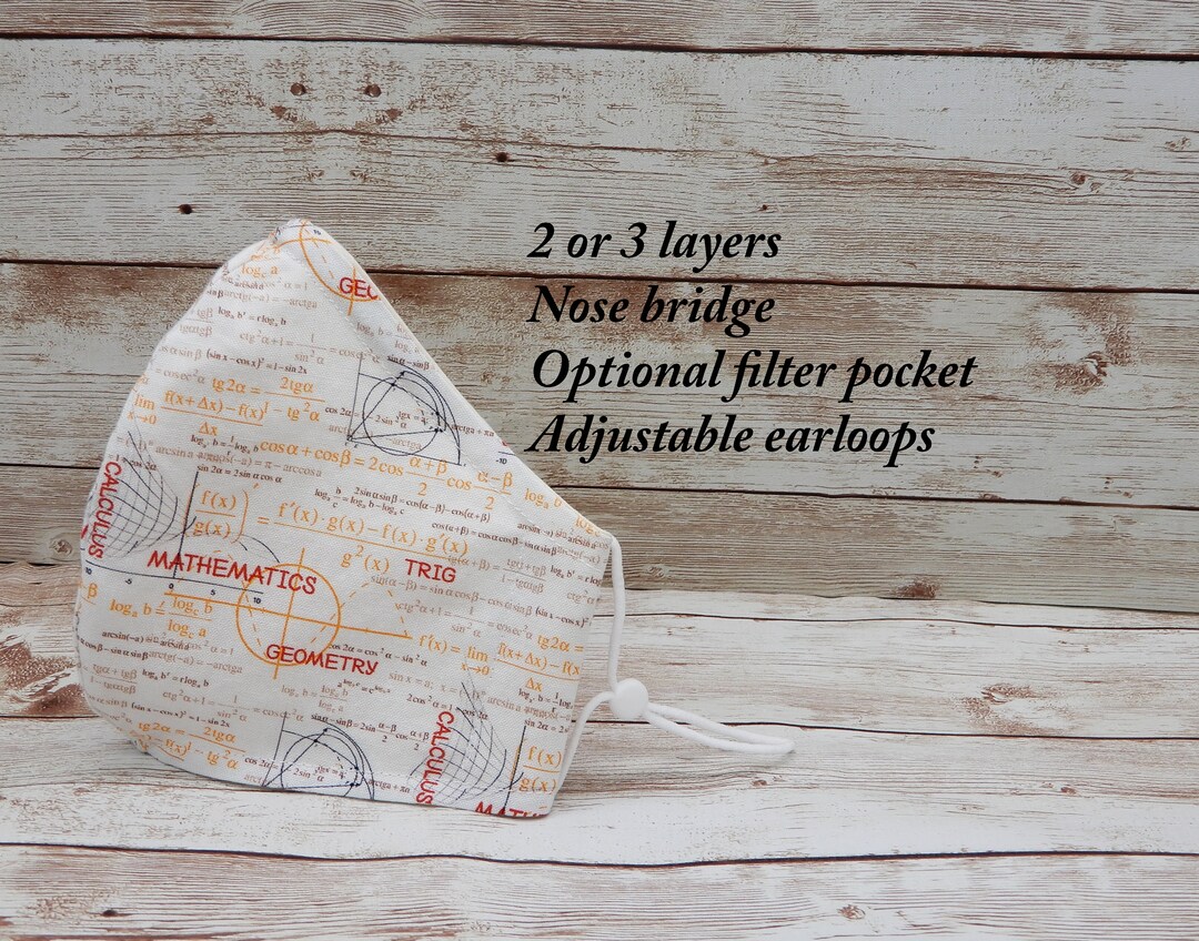 Math Teacher Face Mask Math Face Mask Mathematics Teacher Mask Cloth