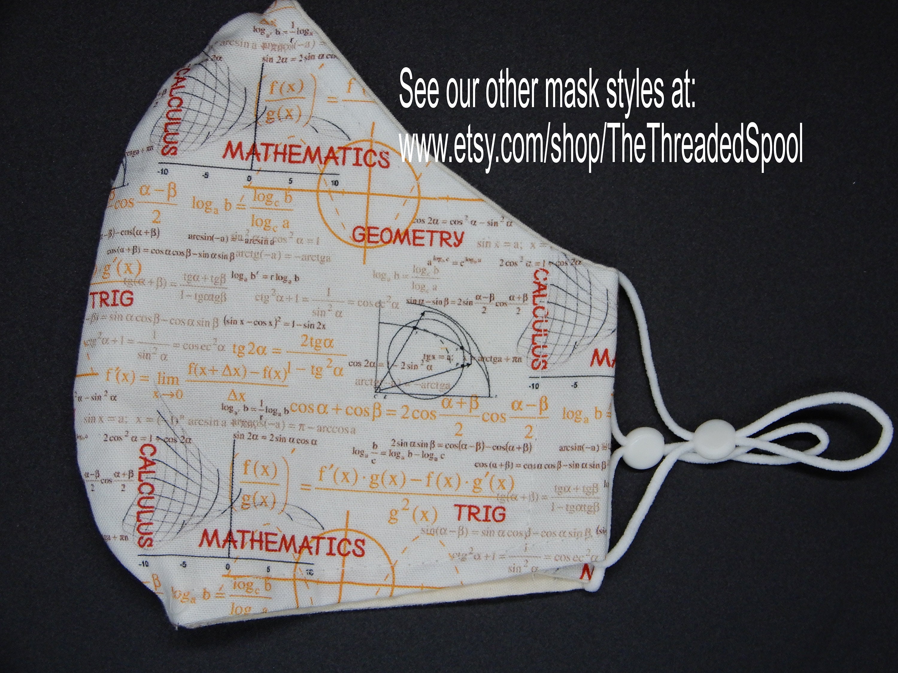 Face Mask / Math teacher face mask/ Mathematics/ Cotton Cloth Etsy
