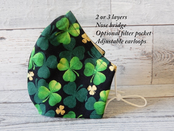 BLACK SHAMROCK Ear Loop Face Mask BLACK SHAMROCK Ear Loop Face Mask