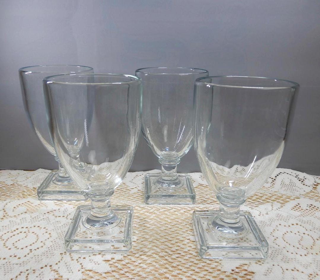 Vintage Clear Glass Goblet - Etsy