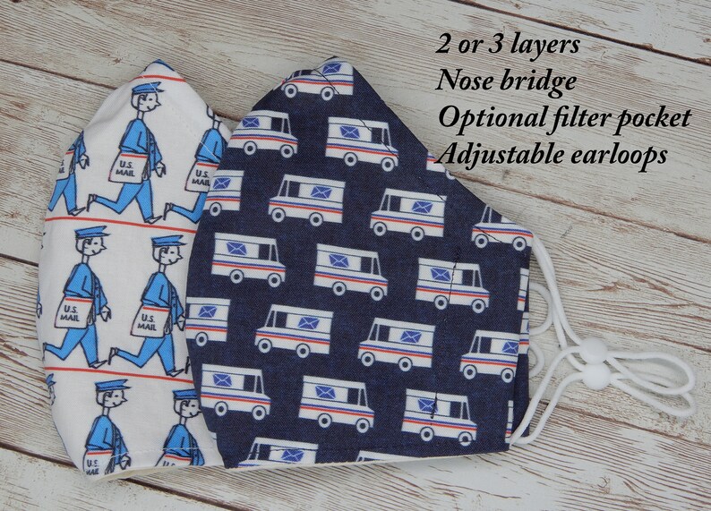 Mailman Face Mask USPS Face Mask Letter Carrier Cotton Cloth Etsy