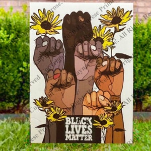 Black Lives Matter Art Yard Sign Protest Sign 24”x18”