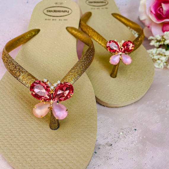 Original Pink with Rose Gold Badge Thongs Original Pink with Rose Gold Badge Thongs