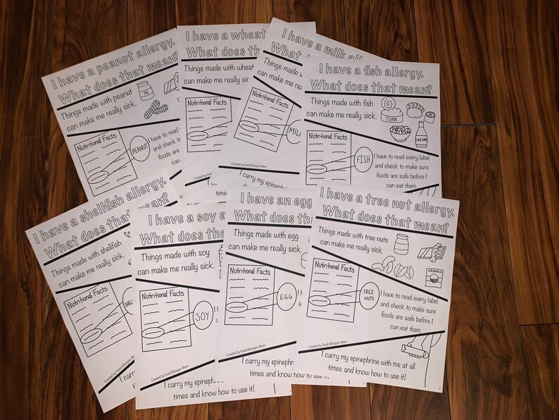 Coloring Book for Food Allergy Kids Etsy