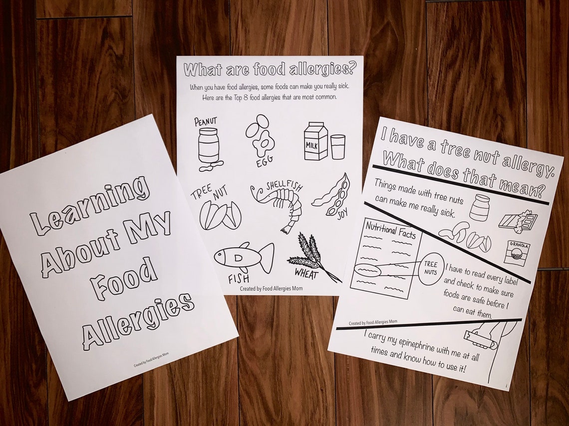 Coloring Book for Food Allergy Kids Etsy