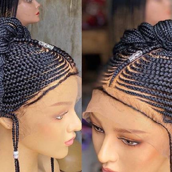 Braided wig,cornrow wig, 13*6 frontal wig,full lace wig