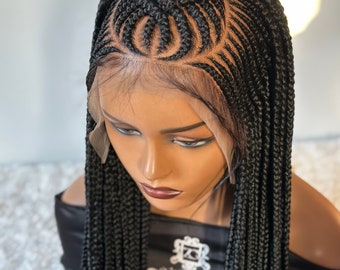 Cornrow braided wig, braided wig , lightweight wig, handmade wig