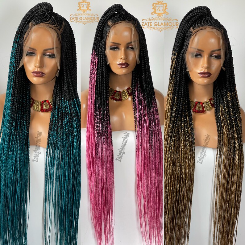 Frontal Braided Wigs Handmade Wig Glueless Wig Lace Front Etsy