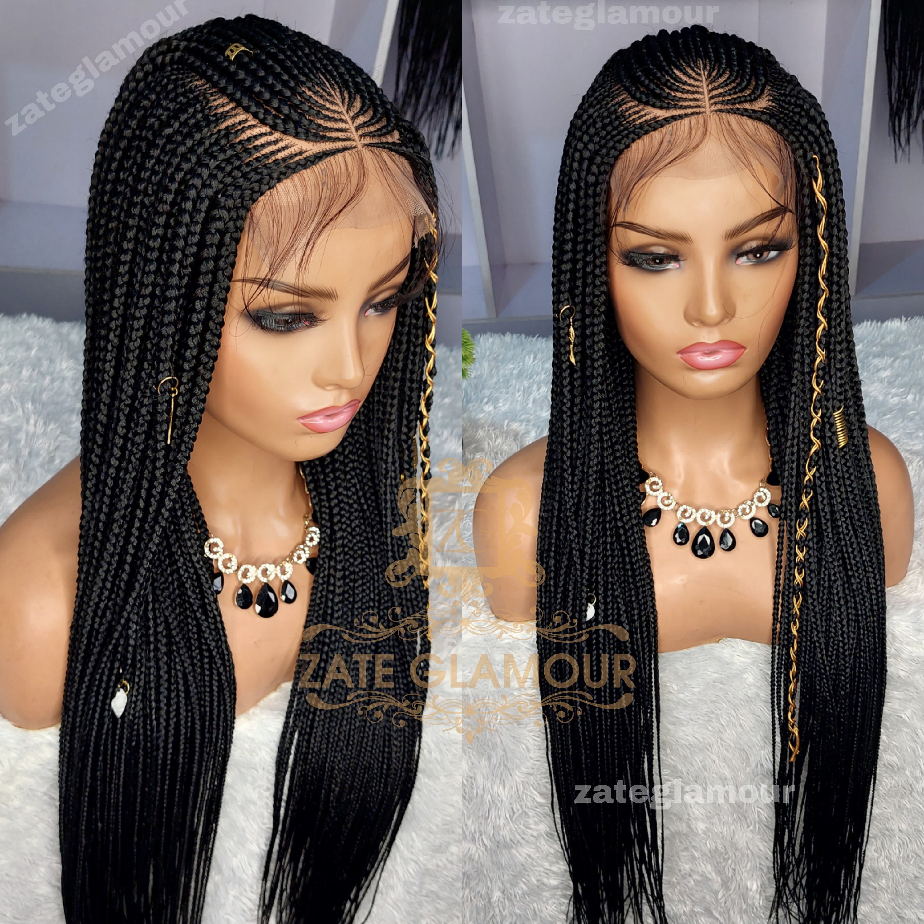 Braided Wig,braidswig, Feed in Braids,ghana Weave,fulani Ket