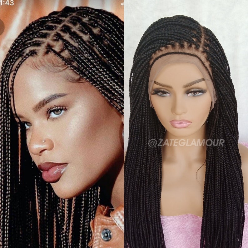 Ready to ship, Braided wig, knotless Braided wig, Braided wig for black woman, handmade wig