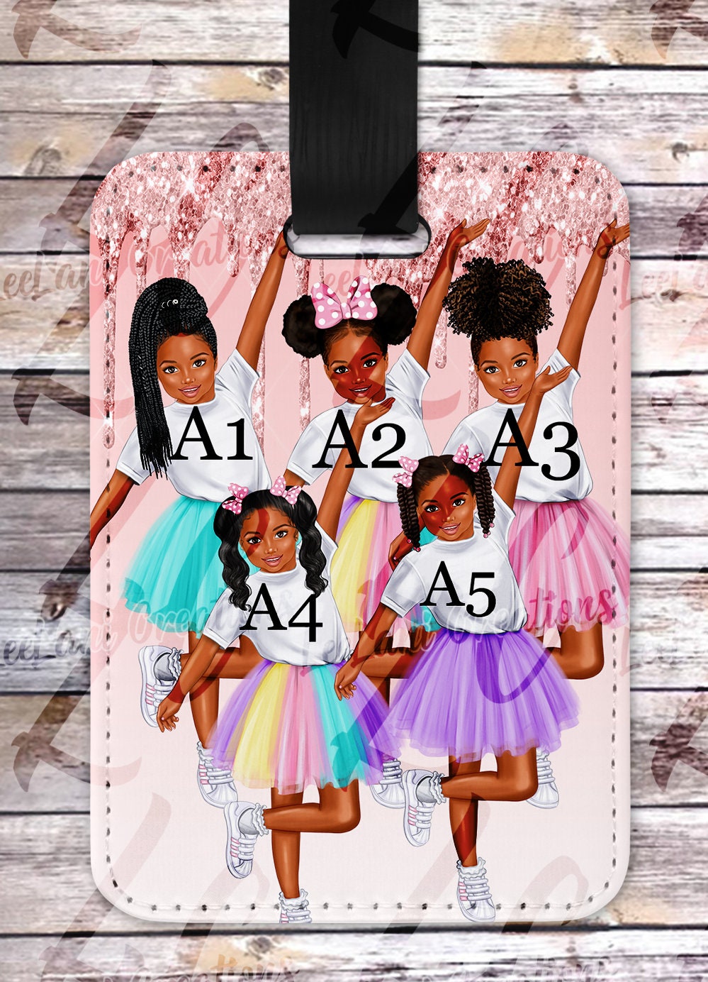 Cute Little Girl Luggage Tag W/initial and Name Custom Etsy