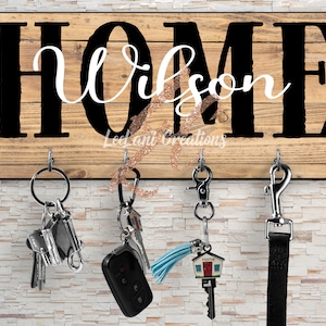 Home + Last name Key Holder| Customized Key holder| Personalized Key holder| Housewarming Gift