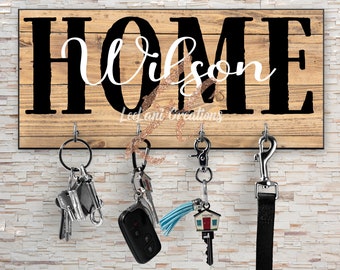 Home + Last name Key Holder| Customized Key holder| Personalized Key holder| Housewarming Gift
