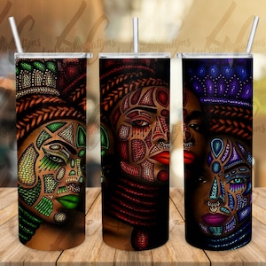 African Queens 20 oz Tumbler |Sistas tumbler | 25oz Tumbler | Black Queen Tumbler | Melanin Queen Tumbler