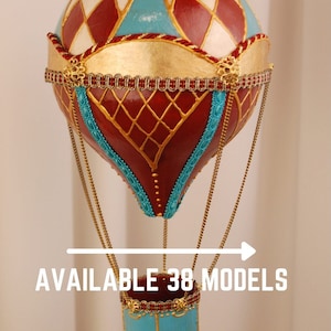 Mongolfiera Realizzata a mano in Italia in Cartapesta, Foglia Oro Per decorazioni - Home Decor