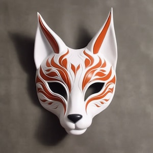 Kitsune Kami Inari Kawaii Maschera Volpe giapponese' Adesivo