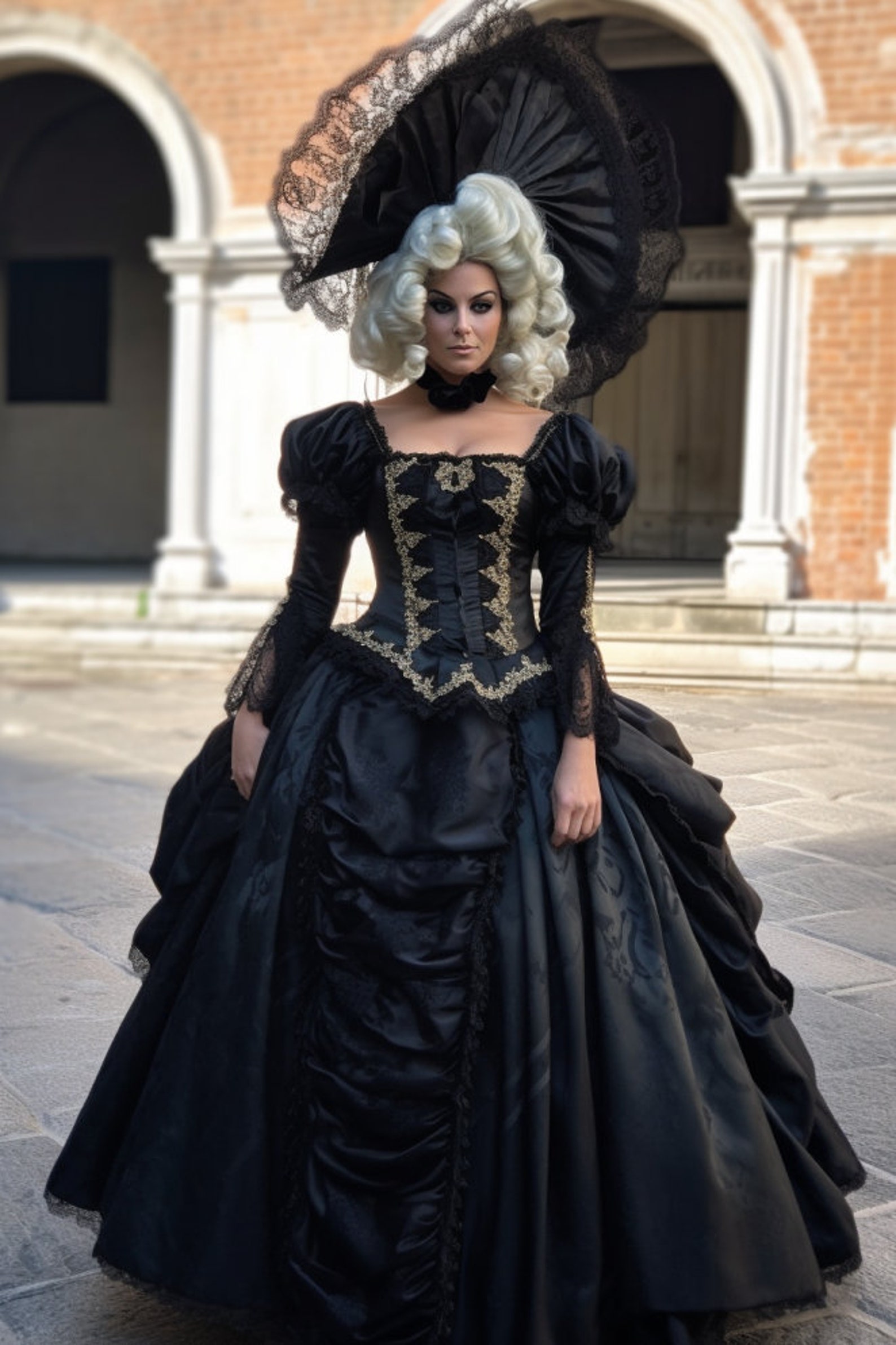 Elegant Black Venetian Costume Dress Venetian Masquerades - Etsy