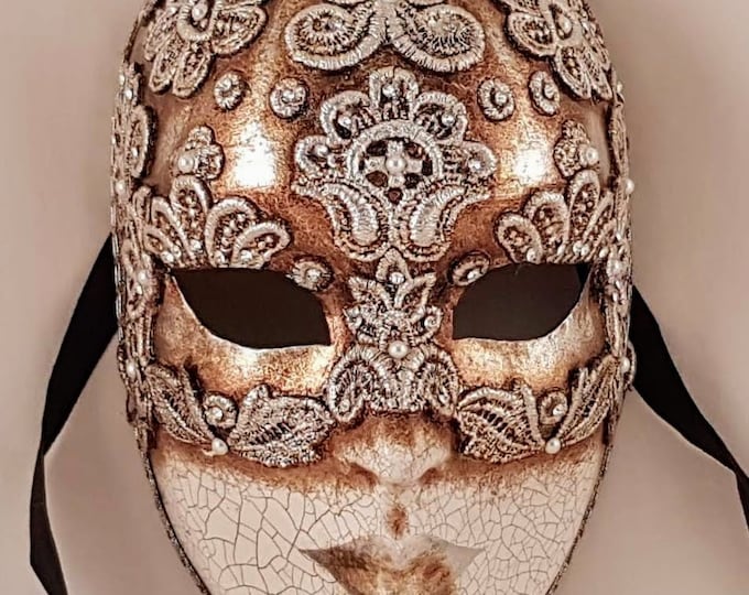 Mezzo Volto Macrame Silver Eyes Wide Shut Mask Half Face Mask