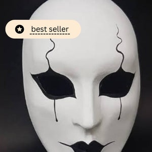 Limited Edition Pierrot&#39;s Face Original Venetian Handmade mask Ideal For Halloween Party  Unique Pierrot Mask: One-of-a-Kind Expression