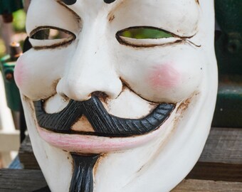 LIMITED EDITION Mask ready - Guy Fawkes V For Vendetta Original Mask Paper mask Resin mask Best model V de Venganza