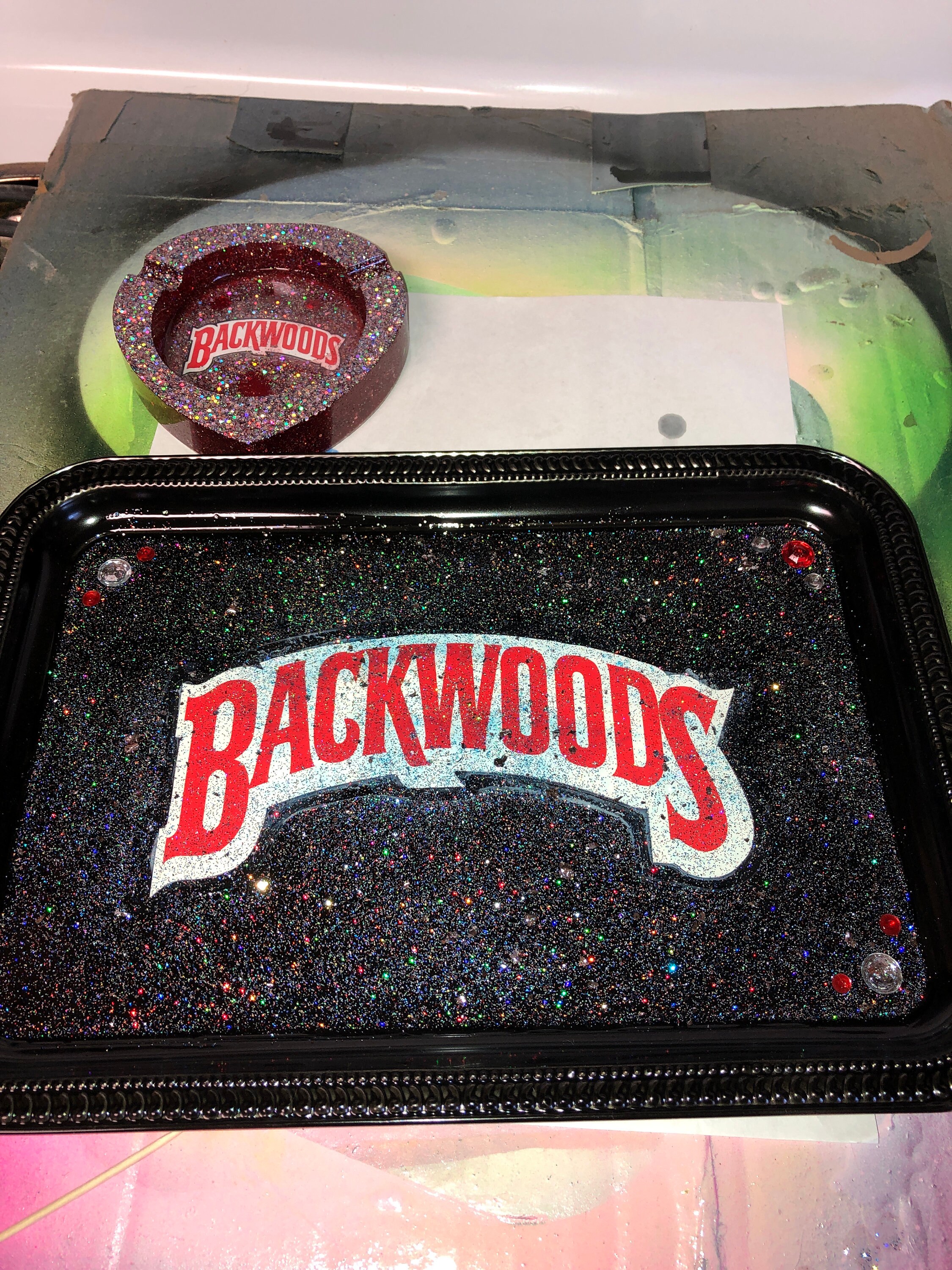 Backwoods Rolling Tray & Ashtray Set Etsy Australia