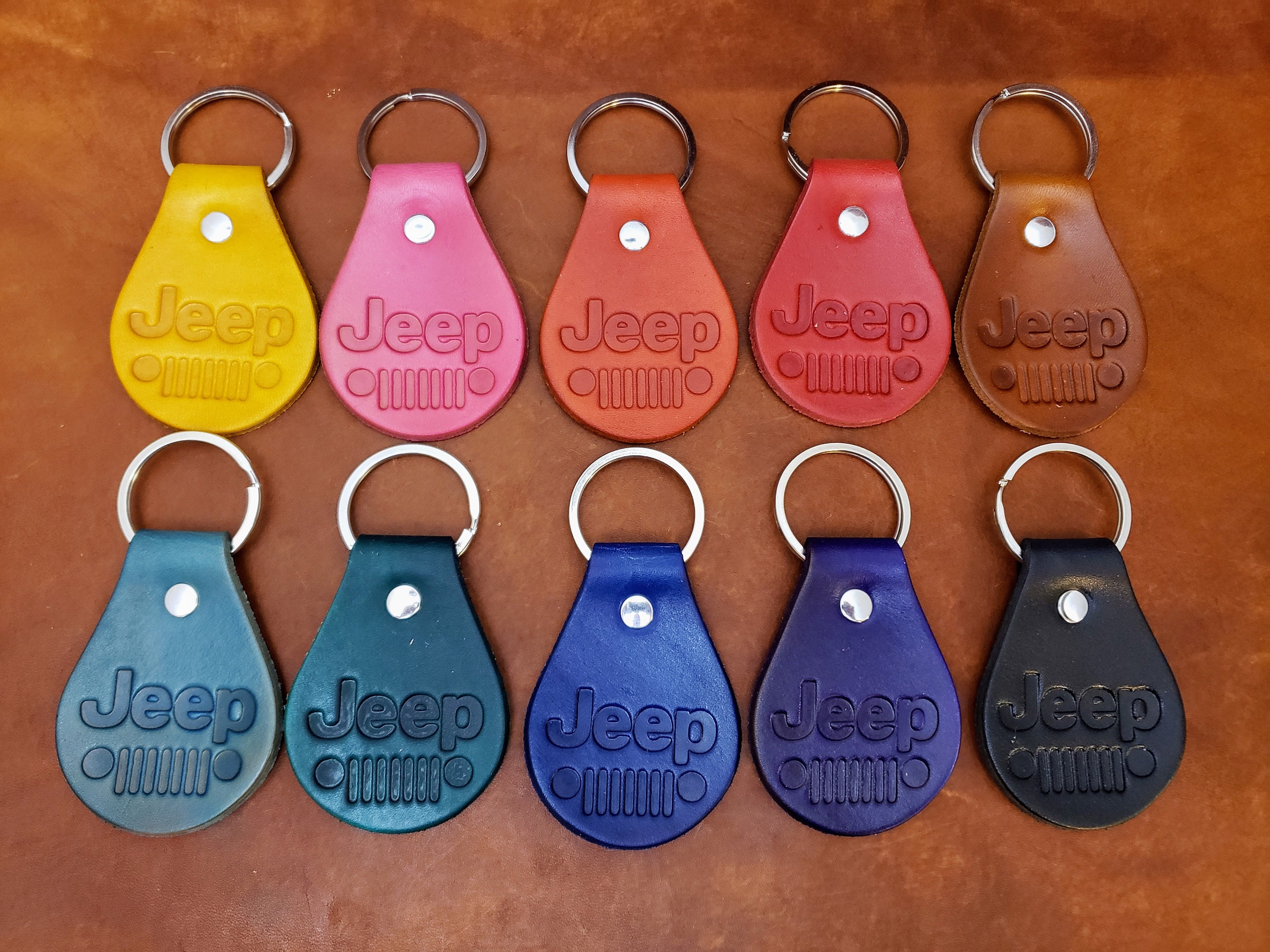 Jeep Keychain Made in the USA Leather Jeep Key chain Key Fob Lanyard …