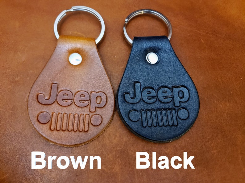 Jeep Keychain Made in the USA Leather Jeep Key chain Key Fob Etsy