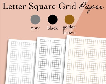 Letter Square Grid Paper Printable, 5mm Square Graph Paper Insert, 8.5x11 Square Grid Journal Template PDF -  pages, Download