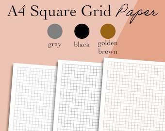 A4 Square Grid Paper Printable, 5mm Square Graph Paper Insert, A4 Square Grid Journal Template PDF -  pages, Download