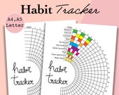 Semi Circular Habit Tracker Printable, Daily & Monthly Habit Tracker PDF - A5, A4, Letter -