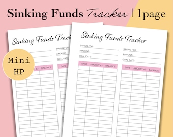 Mini Happy Planner Sinking Funds Printable Insert, Savings Goal Tracker, Savings Worksheet Insert, Sinking Funds Log - Mini HP Inserts