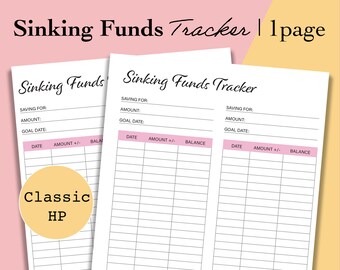 Sinking Funds Tracker Printable, Savings Goal Tracker, Savings Worksheet Insert, Dave Ramsey-Classic Happy Planner, Classic HP Insert, Mambi