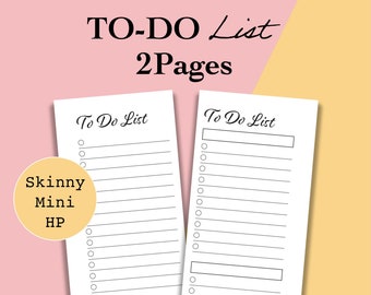 Skinny Mini HP To do List Printable, To-do List PDF, Todo List Printable Planner, Task Management  - Skinny Mini Happy Planner Inserts