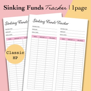 Sinking Funds Tracker Printable, Savings Goal Tracker, Savings Worksheet Insert, Dave Ramsey-Classic Happy Planner, Classic HP Insert, Mambi