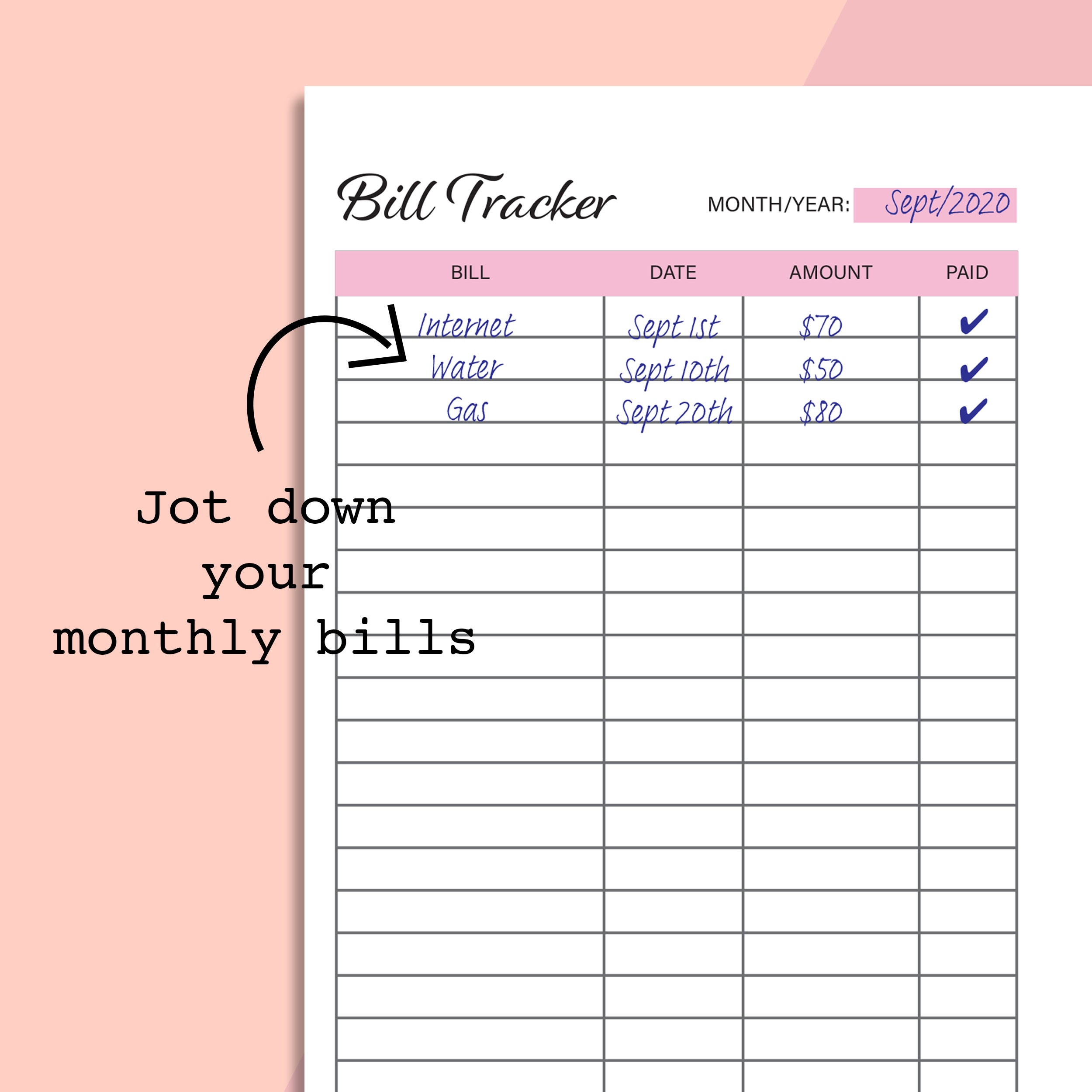 A6 Bill Tracker, A6 Monthly Bill Tracker Printable, A6 Bill Organizer ...