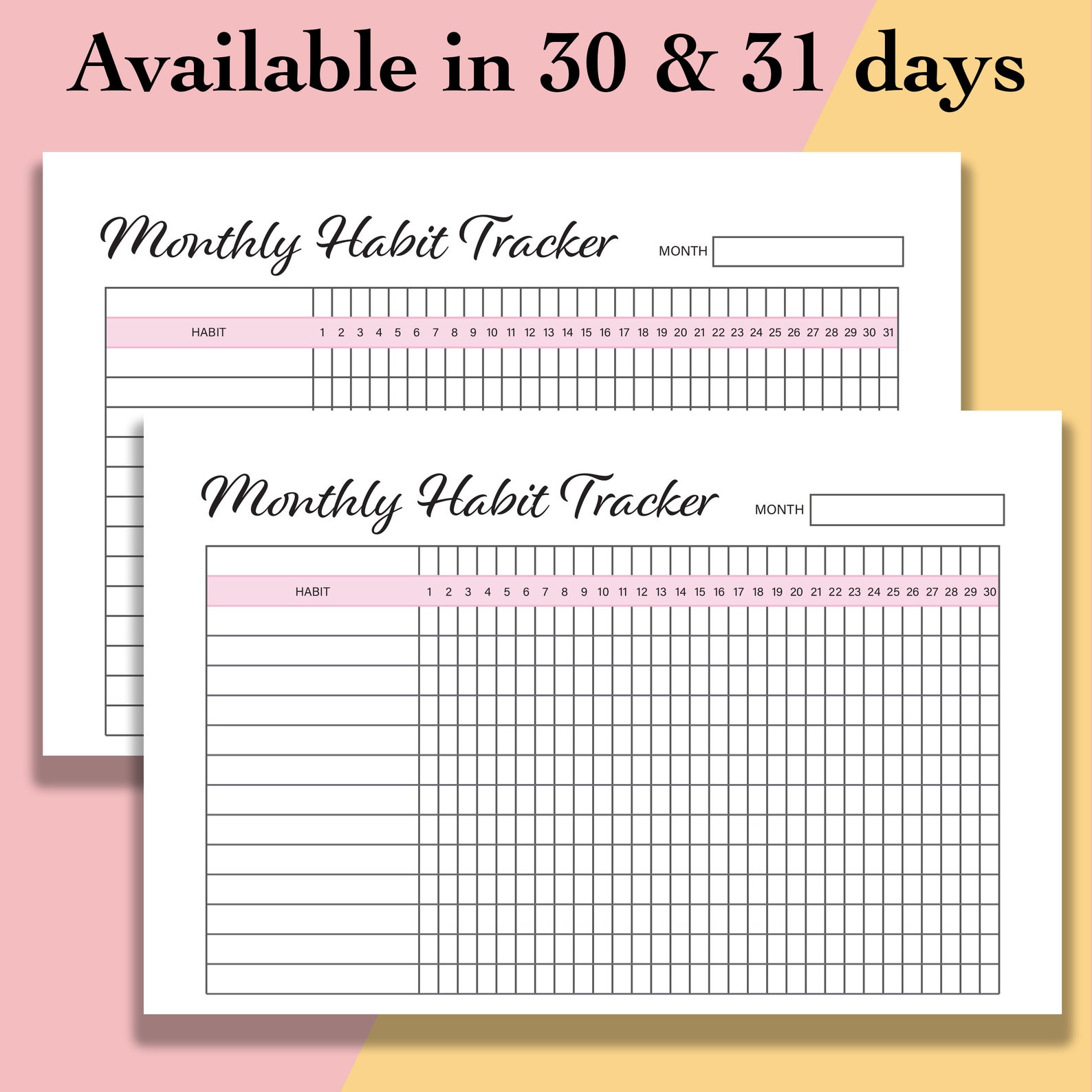 Mini Habit Tracker Printable