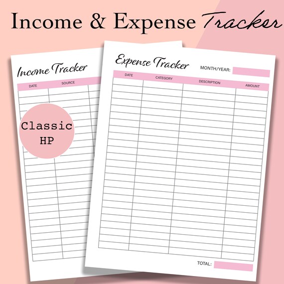 Classic Happy Planner Expense Tracker Printable Income | Etsy