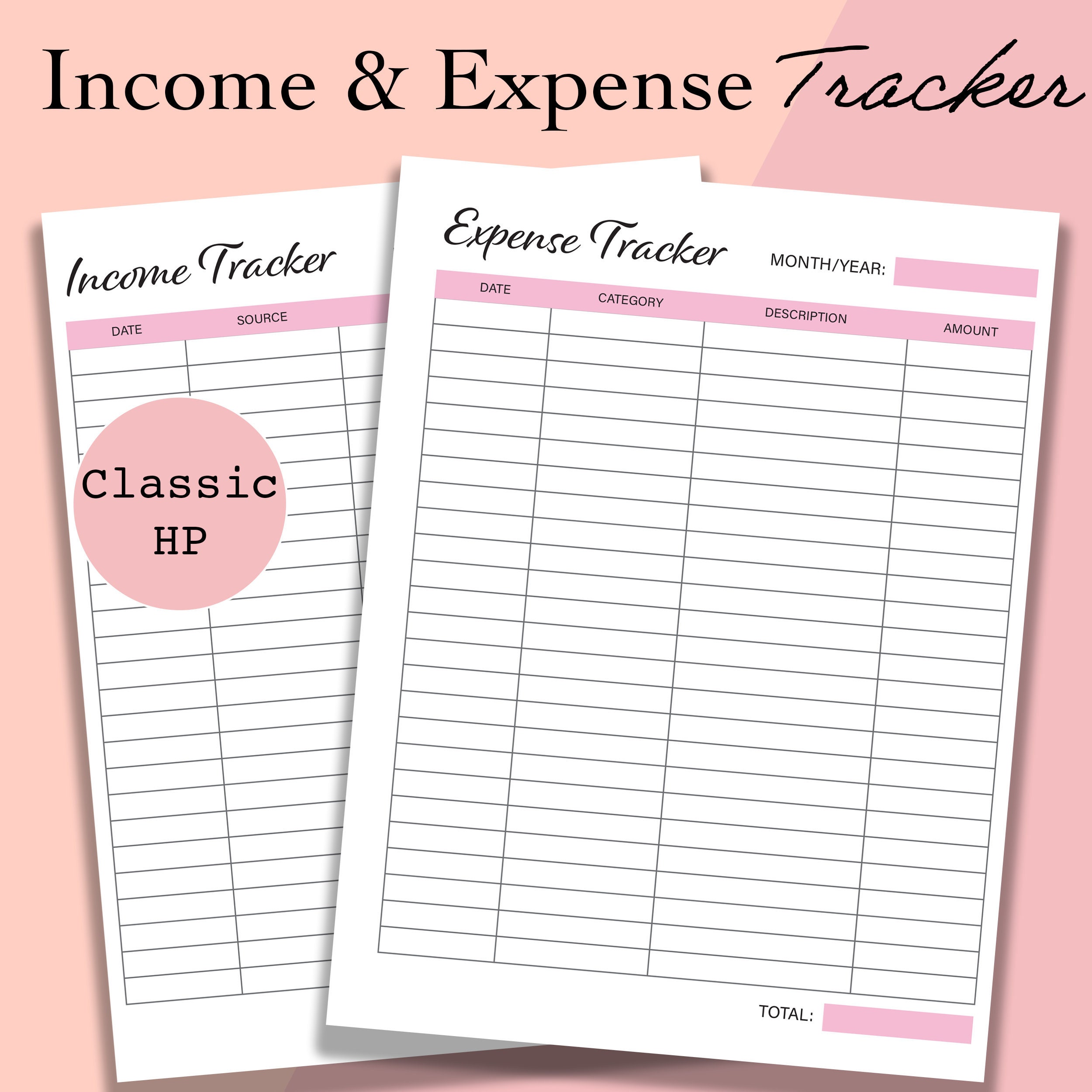 Classic Happy Planner Expense Tracker Printable, Income Tracker ...