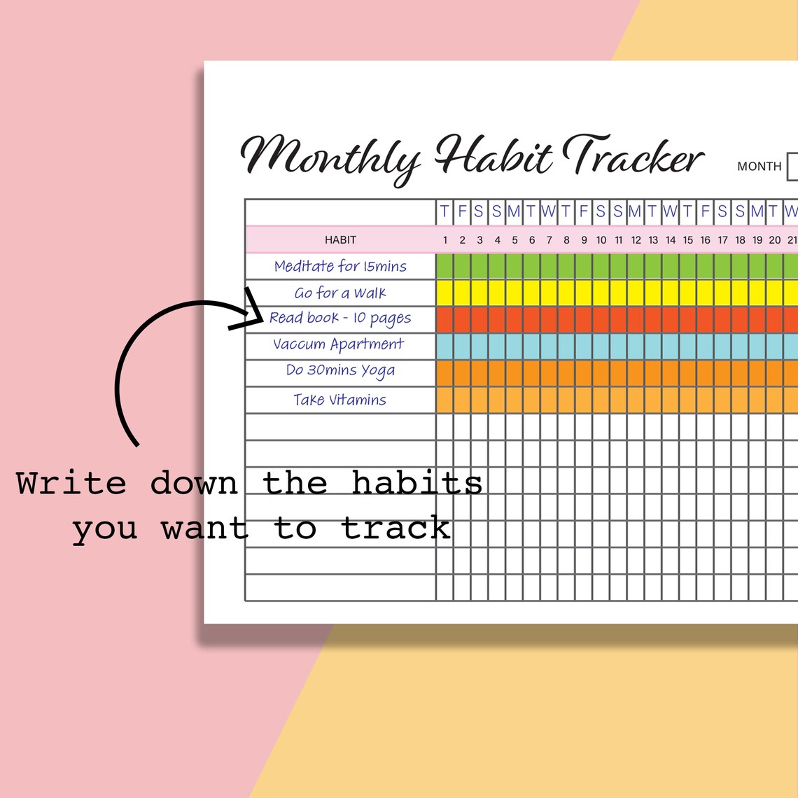 A6 Habit Tracker Printable, A6 Daily Habit Tracker PDF, A6 Monthly ...