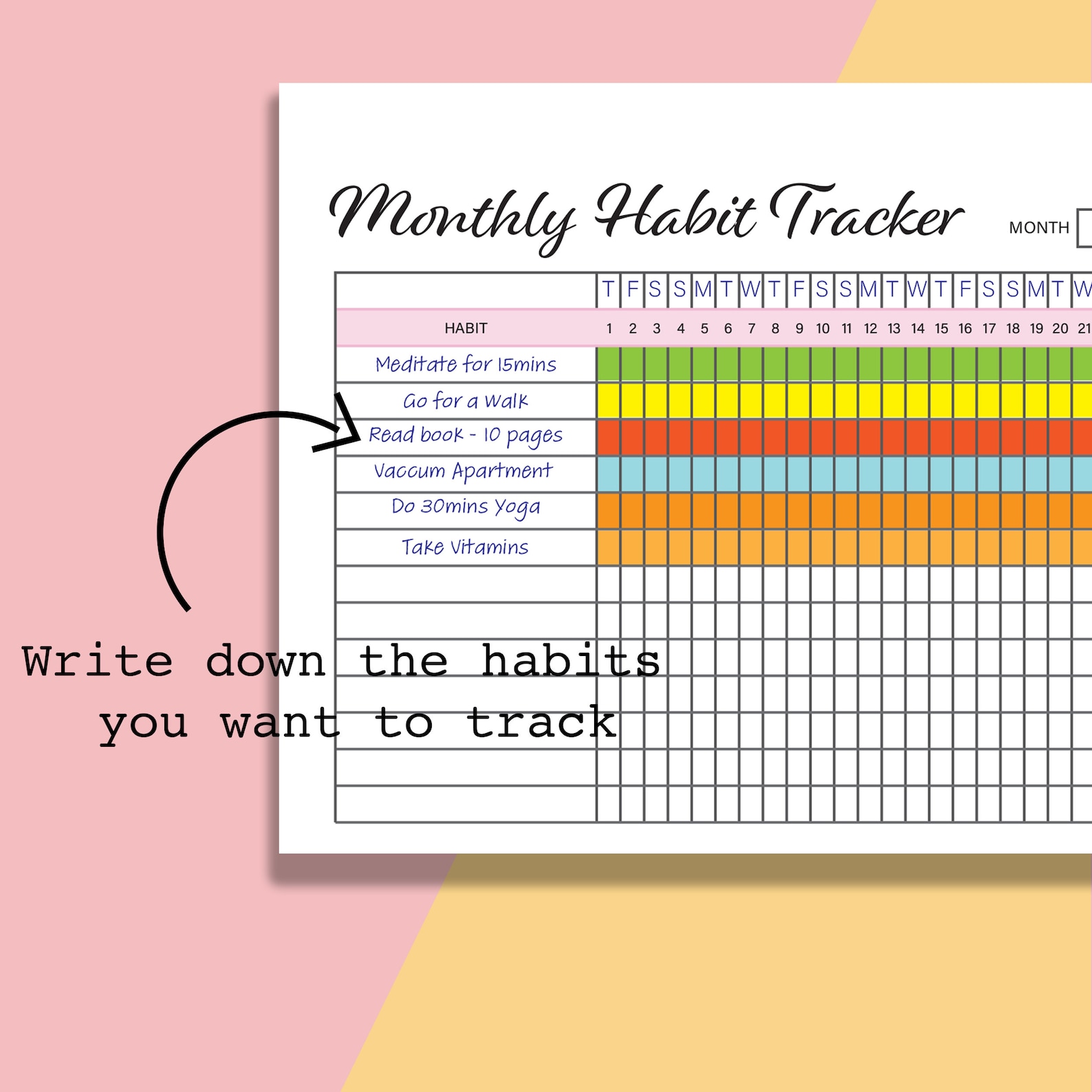 A6 Habit Tracker Printable, A6 Daily Habit Tracker PDF, A6 Monthly ...