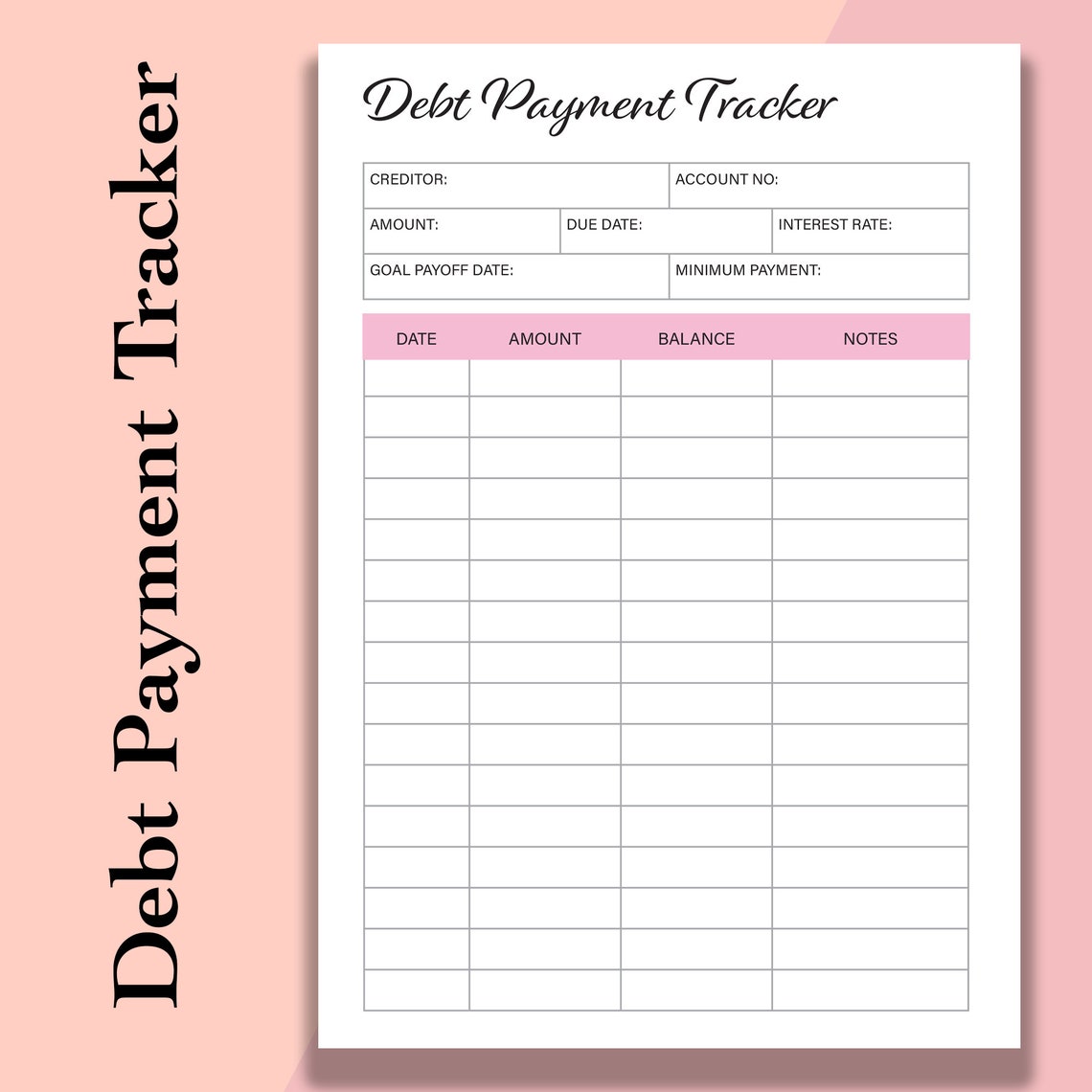 Debt Progress Debt Payoff Tracker, Debt Snowball Printable, Debt Progress Worksheet ...