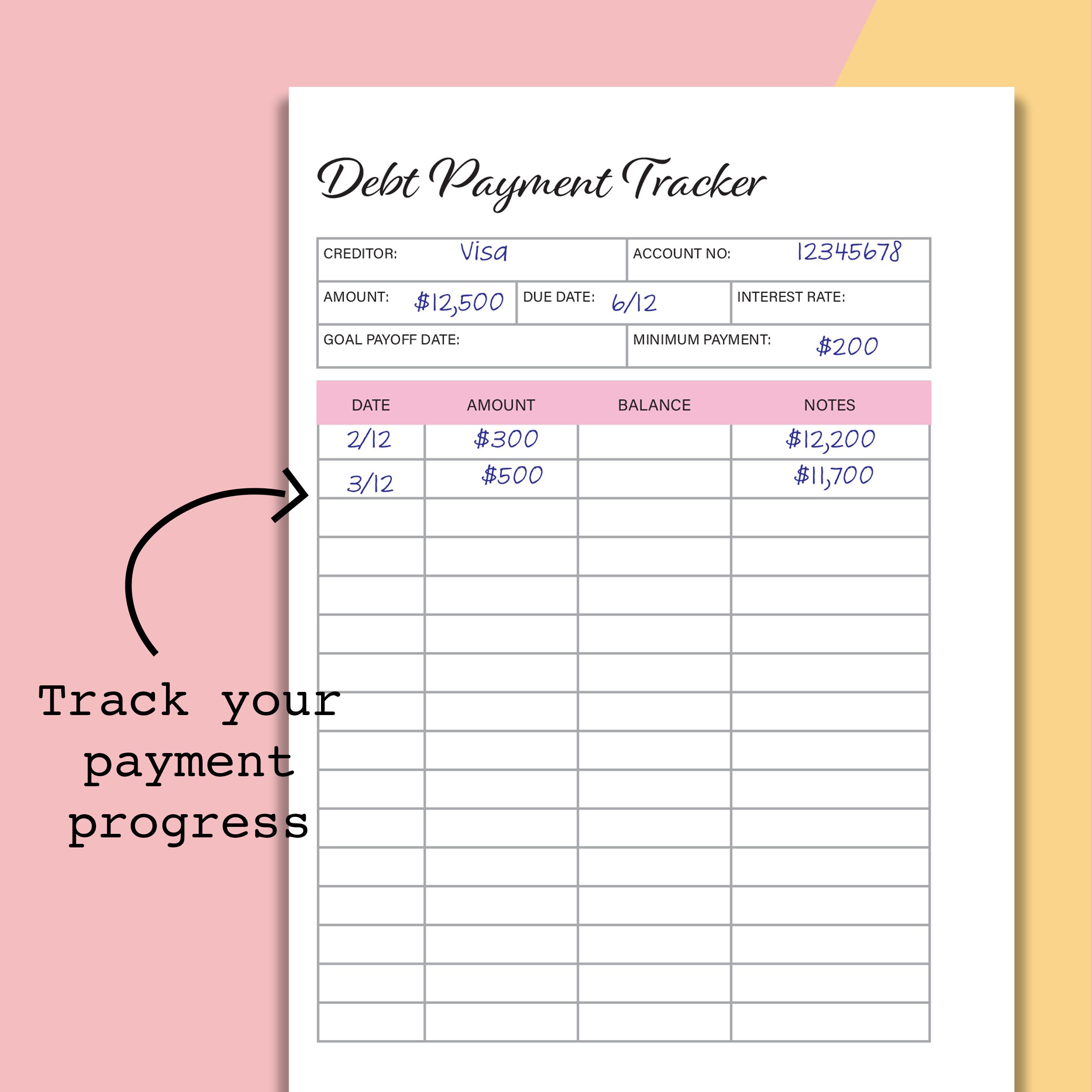 Debt Progress A6 Debt Payoff Tracker PDF, Debt Snowball Printable, Debt Progress ...