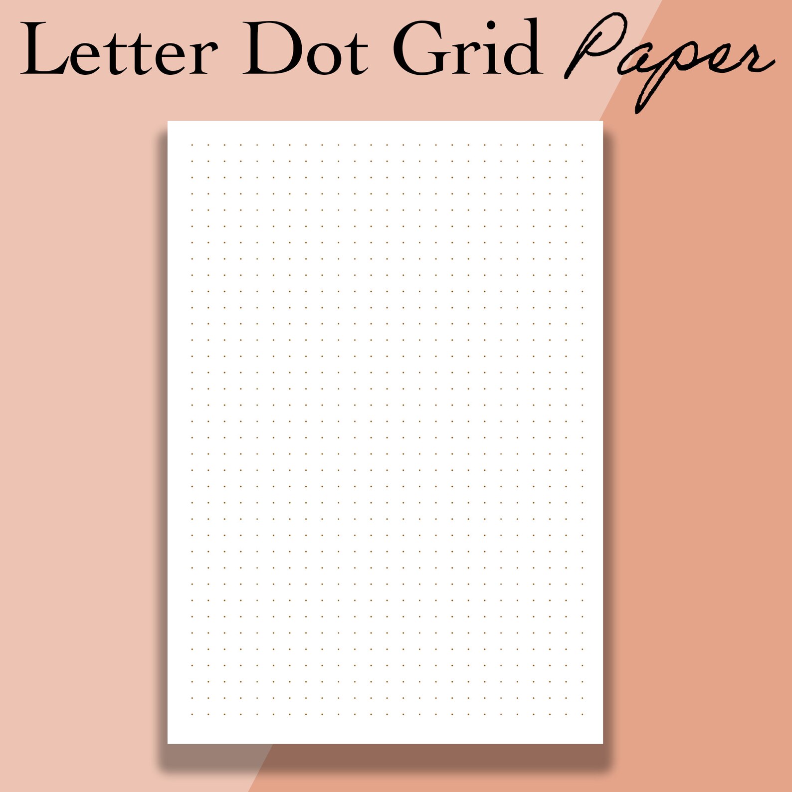 Letter Dot Grid Paper Printable 5mm Square Dot Grid Insert Etsy