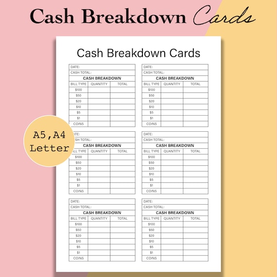 Cash Breakdown Printable