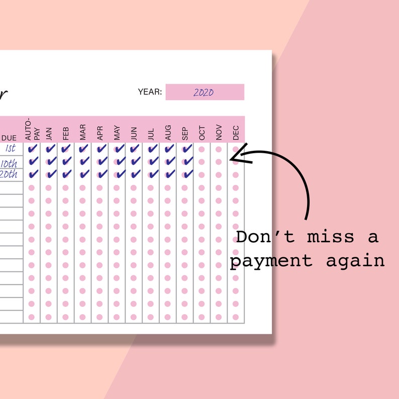 A6 Bill Tracker Yearly, Monthly Bill Tracker Printable, Bill Organizer ...