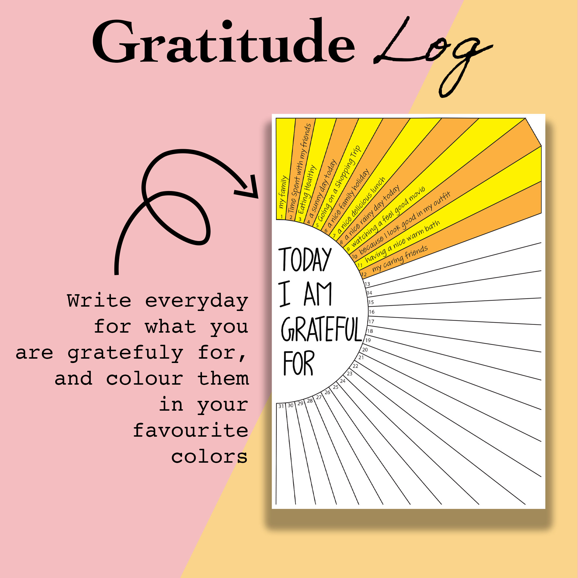 Gratitude Journal Printable Pages, Daily Gratitude Journal PDF ...